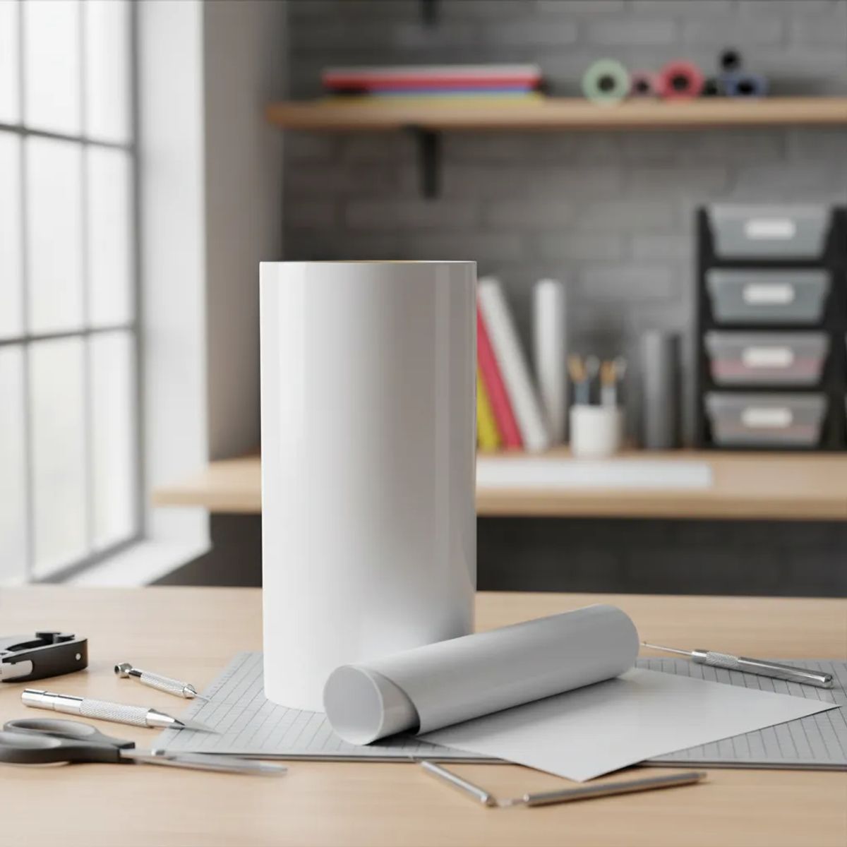 NEON - Vinilo Adhesivo De Corte Decorativo Blanco Brillante 30 Cms X 5 Mts