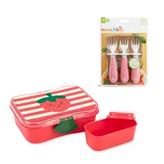 SKIP HOP - Pack Tupper de Alimento Zoo Frutilla + Set 3 Tenedores