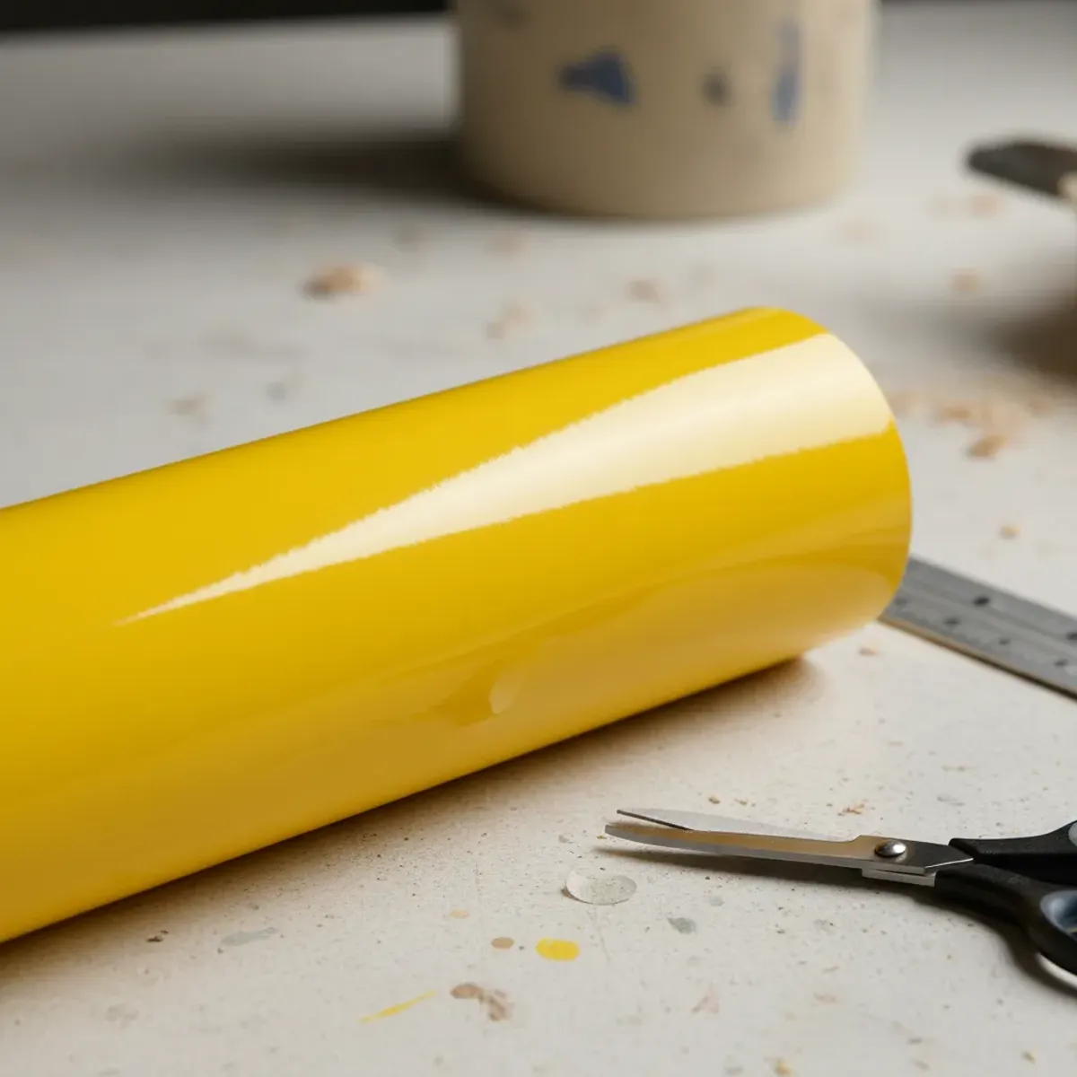 NEON - Vinilo Adhesivo De Corte Decorativo Amarillo Claro 30 Cms X 5 Mts