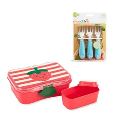 SKIP HOP - Pack Tupper de Alimento Zoo Frutilla + Set 3 Tenedores