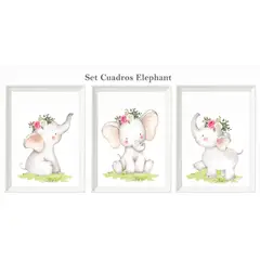 DECORACION CREATIVA - Set Cuadro Infantil niña Elephant