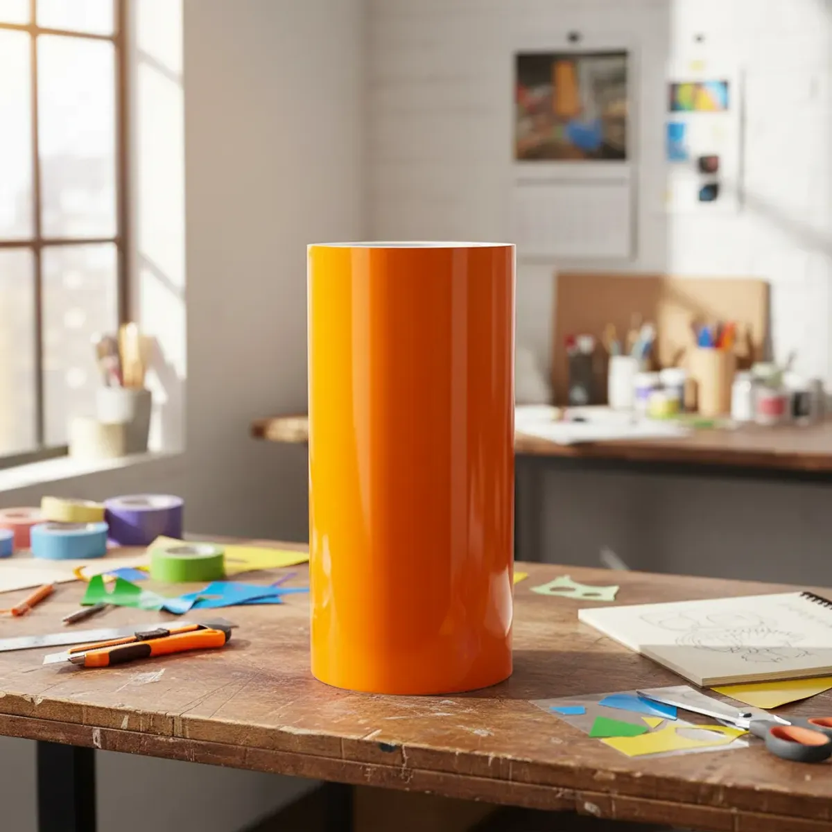 NEON - Vinilo Adhesivo De Corte Decorativo Naranja 30 Cms X 5 Mts