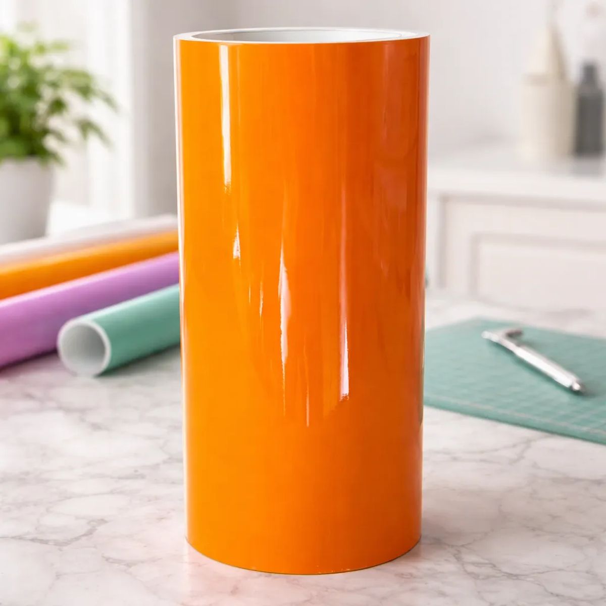 NEON - Vinilo Adhesivo De Corte Decorativo Naranja 30 Cms X 5 Mts