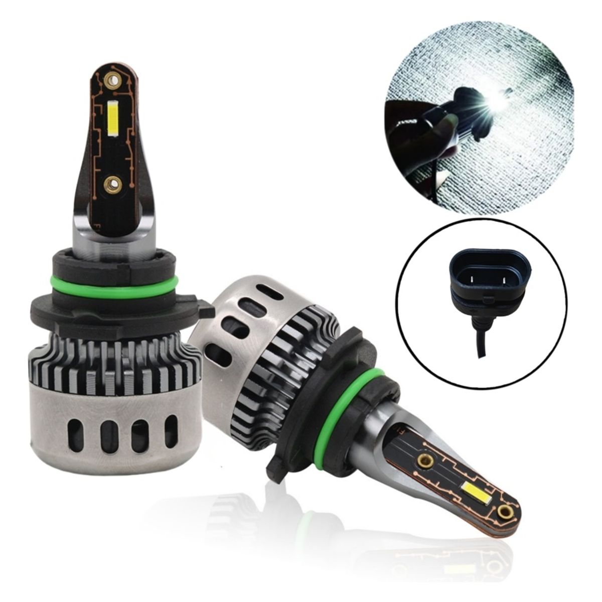 GENERICO - X2 Ampolleta Mini Turbo Led T10 Potente 12000lm 9006hb4
