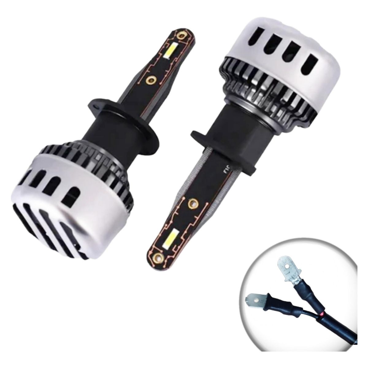 GENERICO - X2 Ampolleta Mini Turbo Led T10 Potente 12000lm Conector H3