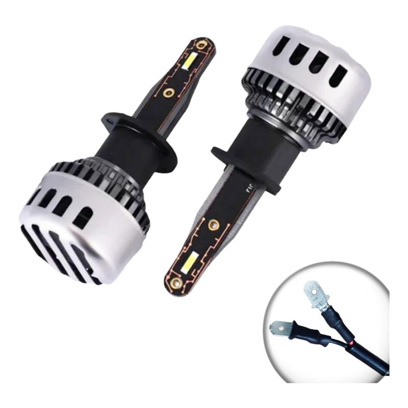GENERICO - X2 Ampolleta Mini Turbo Led T10 Potente 12000lm Conector H3