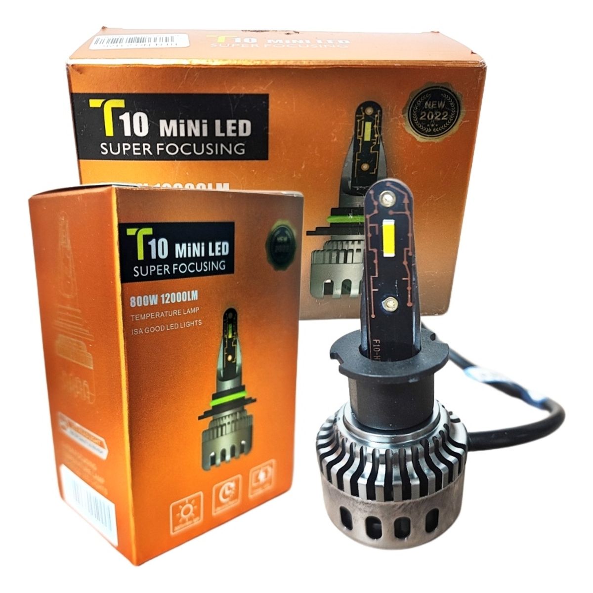 GENERICO - X2 Ampolleta Mini Turbo Led T10 Potente 12000lm Conector H3