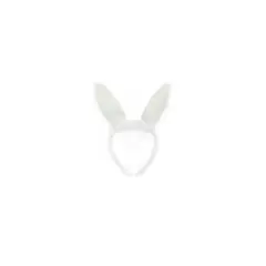 GENERICO - Cintillo Oreja Conejo Brillo Blanco