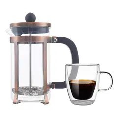 SIMPLIT - Pack Cafetera Francesa 600 ml + Taza Vidrio 350ml