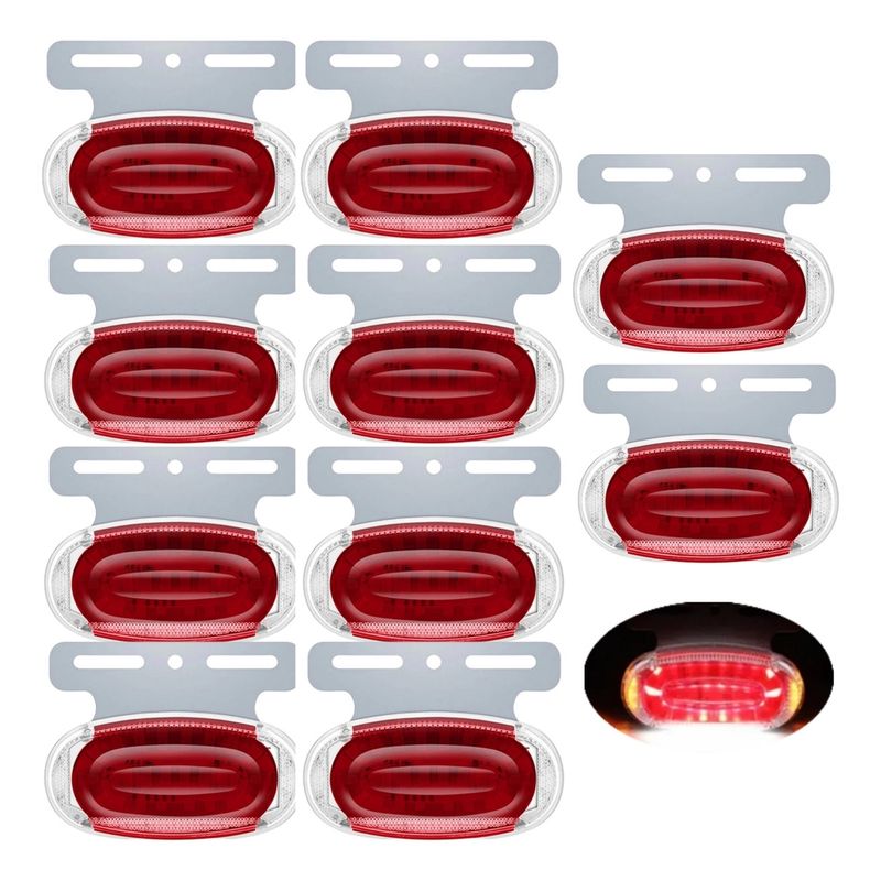 GENERICO - X10 Luz Led Lateral Luz Trocha Posición Trasera 24v ROJO