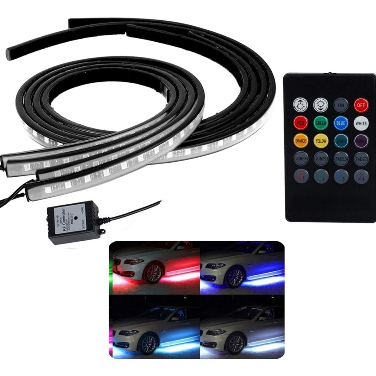 GENERICO - Kit De Luces De Chasis Exterior Rgb Tuning Luz Piso + Contro