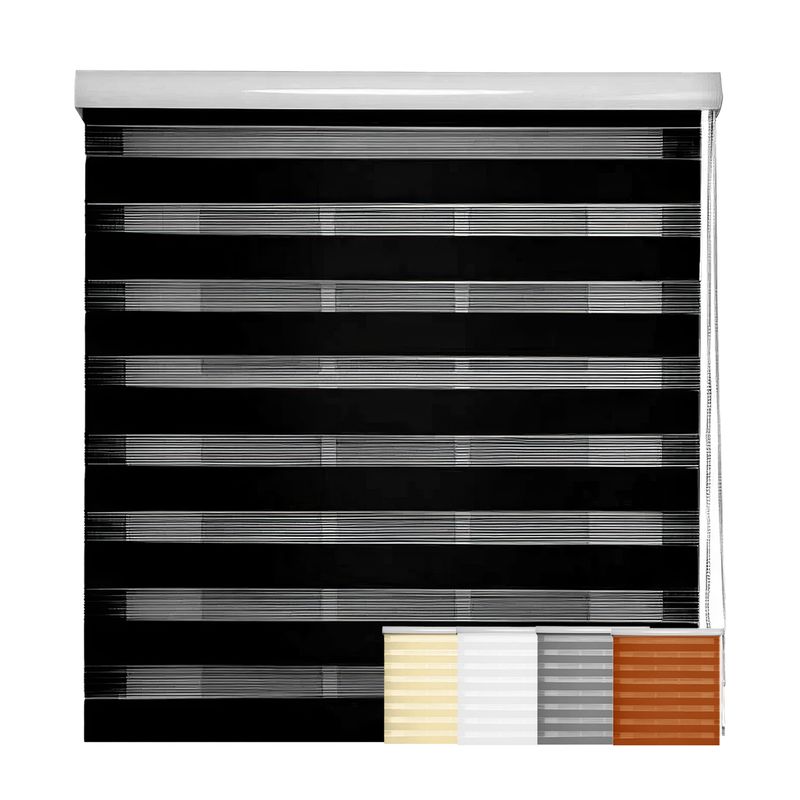 OKAERI - Cortina Roller Duo Zebra Día Y Noche 120 X 200 Cm Okaeri - Negro