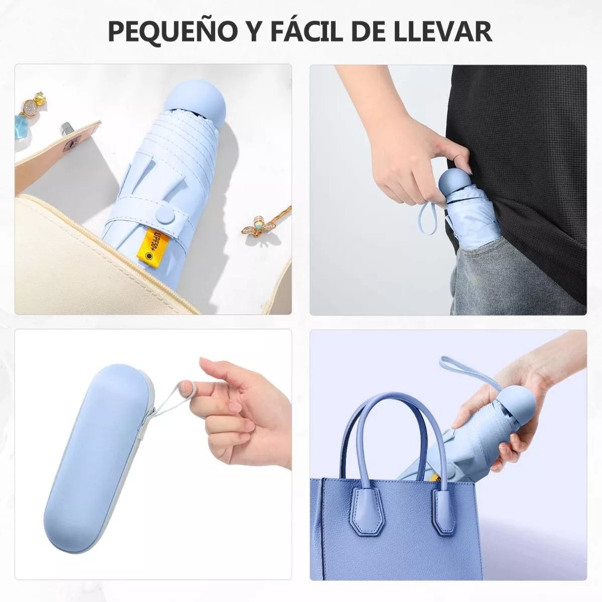 GENERICO - 8 Huesos Paraguas Mini Sombrilla De Bolsillo ,rayos Uv