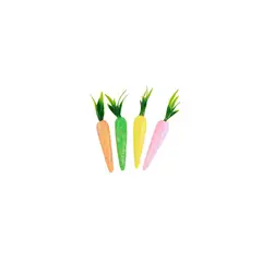 GENERICO - Zanahorias de Colores Con Brillo 4pcs 14cm