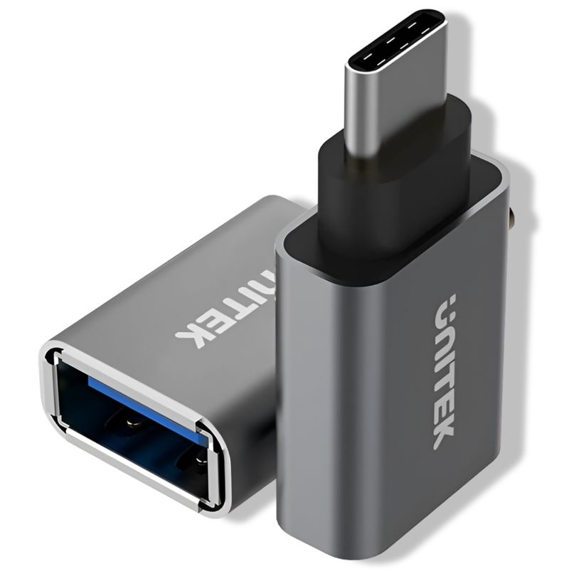 UNITEK - Adaptador OTG USB-C A USB 3.0 High Speed Unitek Y-A025CGY - Negro