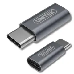 UTEK - Adaptador USB TIPO C a Micro USB High Speed Q . C Y-A027AGY - Negro Grafito