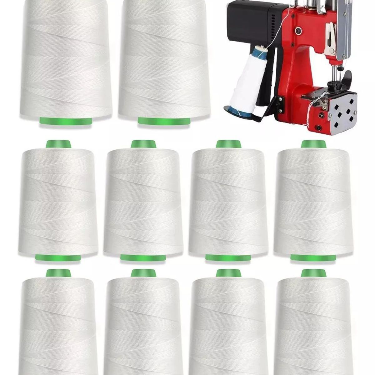 KUANGYE - Pack 10 Hilos 100% Poliester Cerrar Cosedora Sacos