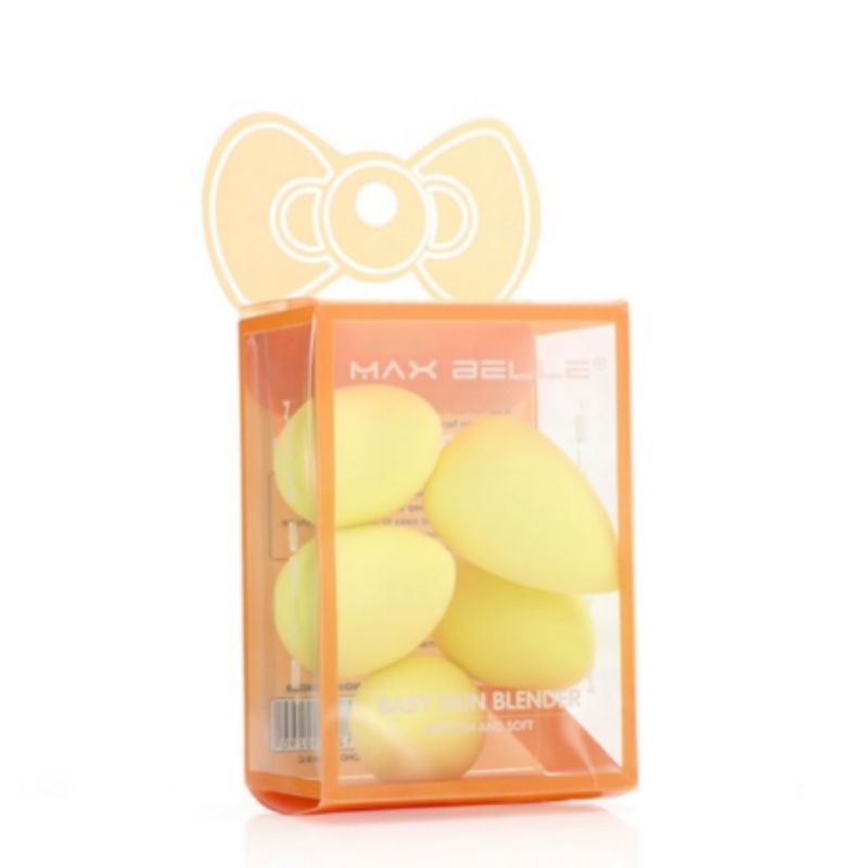 MAX BELLE - Set 5 Mini Esponjas Gota Maquillaje Pro MaxBelle Amarillo