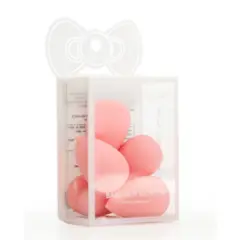 MAX BELLE - Set 5 Mini Esponjas Gota Maquillaje Pro MaxBelle Rosa Palido