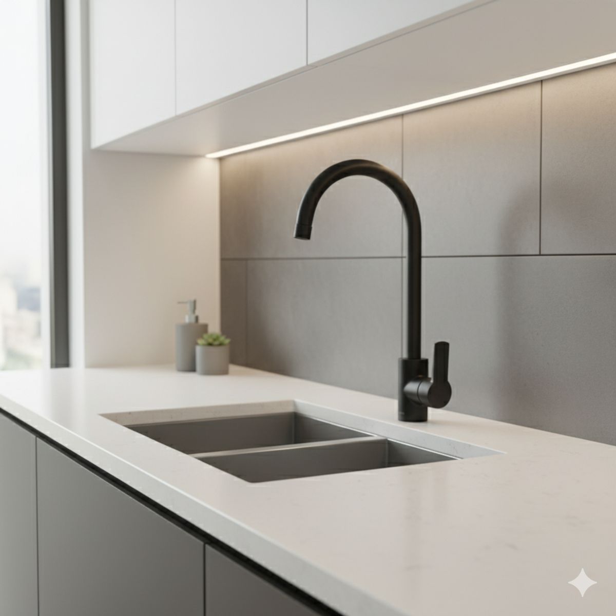 STRETTO - Monomando Grifo Llave Vertical Lavaplatos Fregadero Arezzo