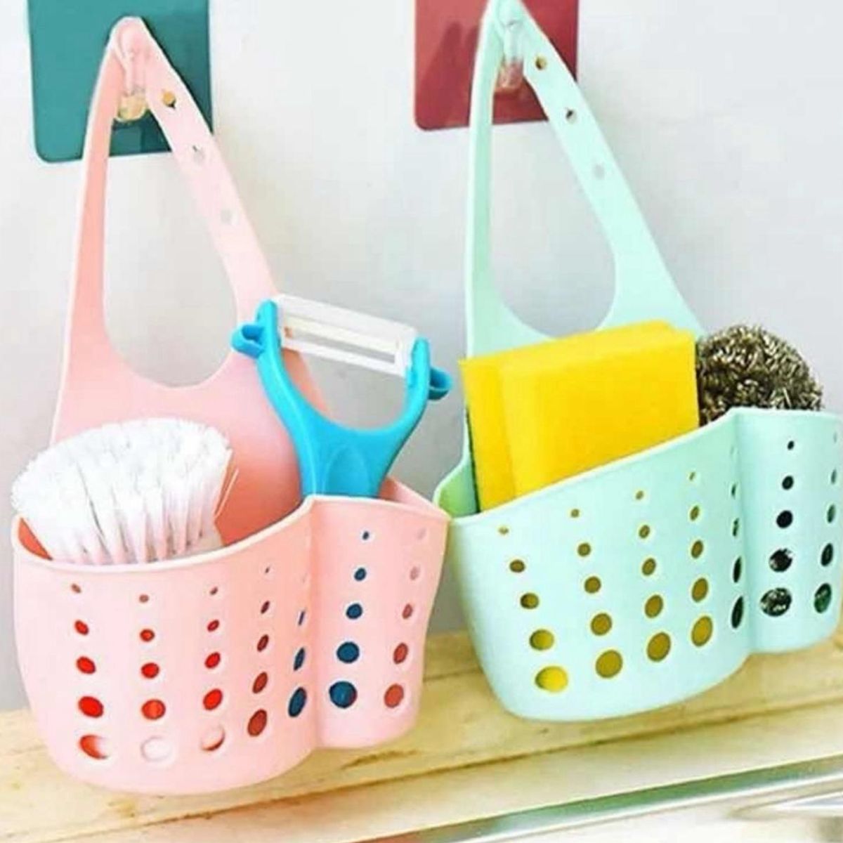 GENERICO - Organizador Lavaplatos Porta Esponjas Para Cocina Lavalozas Rosa