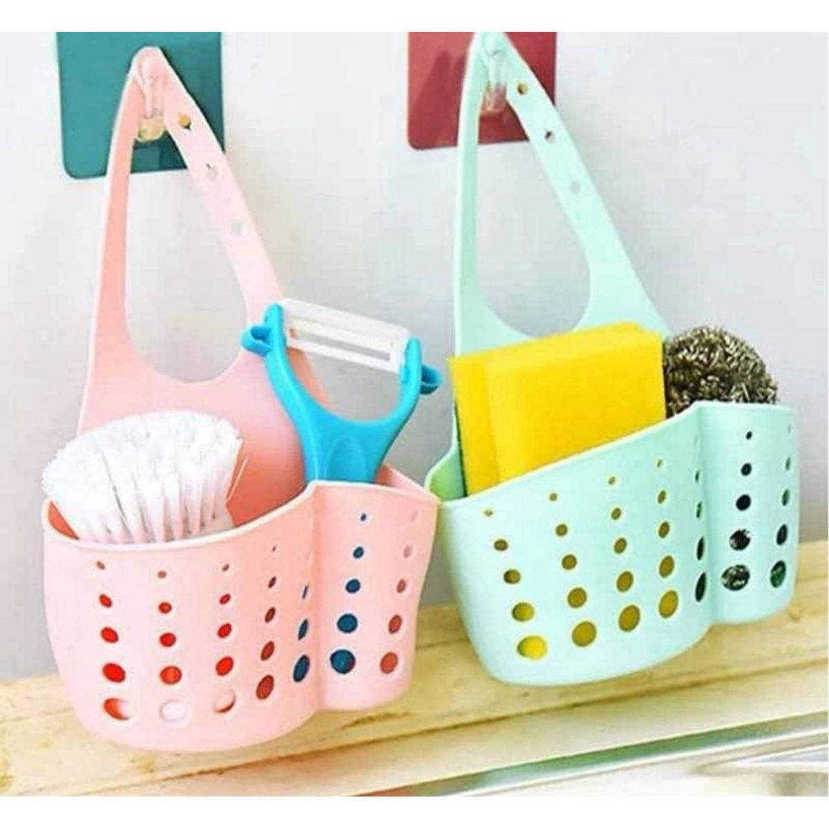 GENERICO - Organizador Lavaplatos Porta Esponjas Para Cocina Lavalozas Celeste