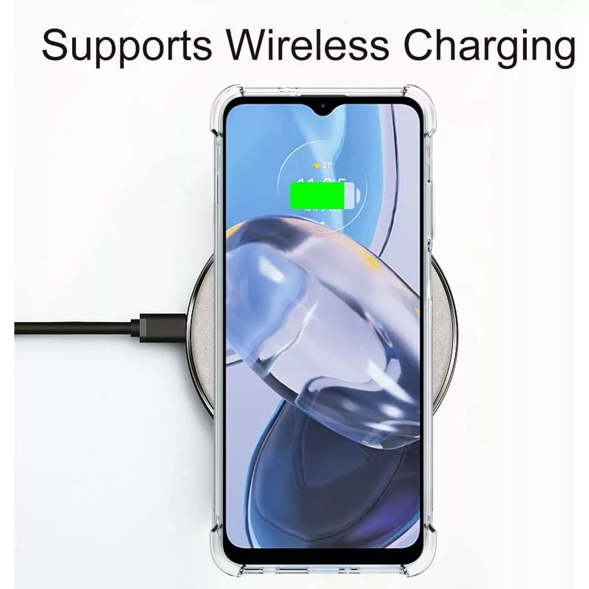 GENERICO - Carcasa Para Moto E22i Antishock Silicona + Lamina Completa