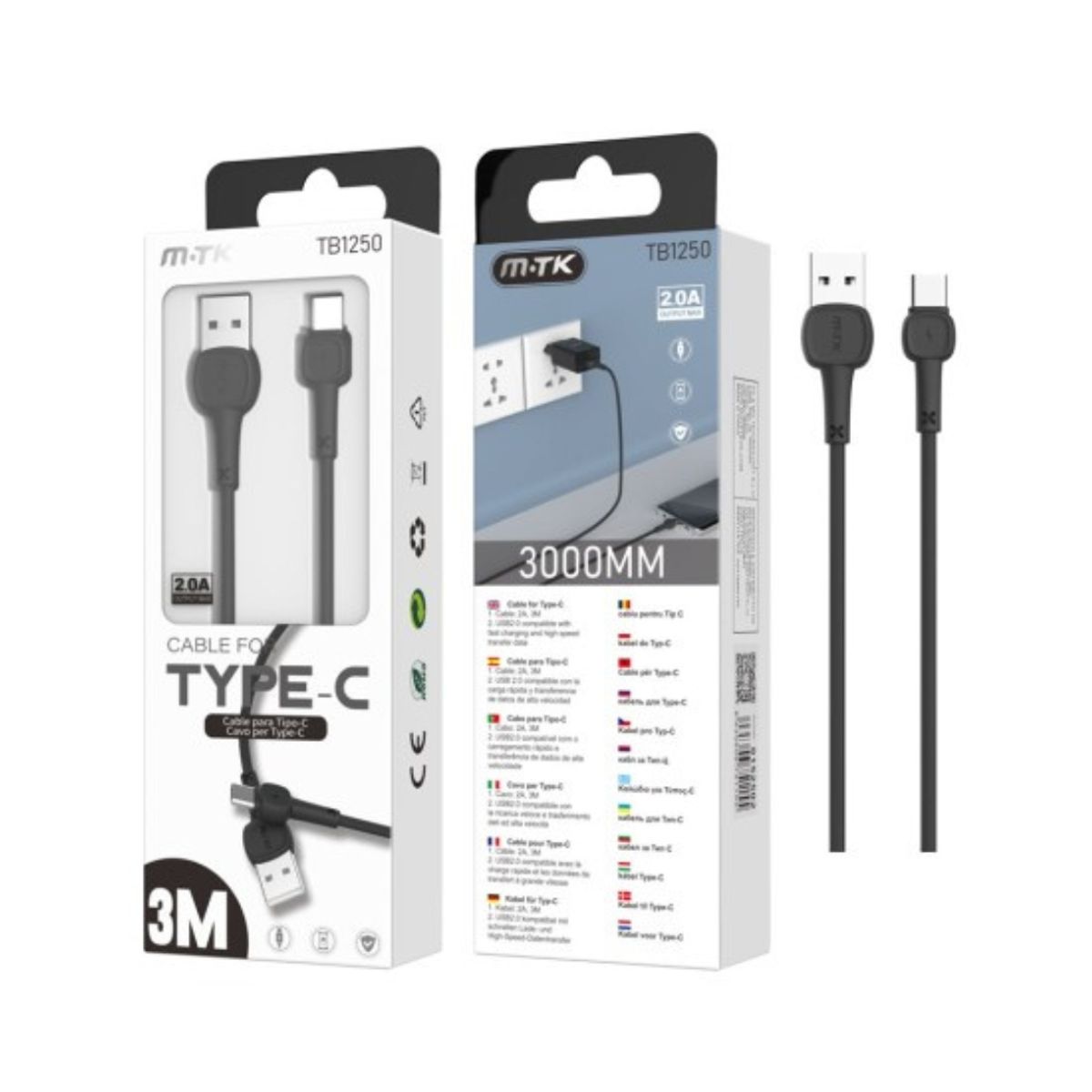 GENERICO - Cable Usb Tipo C 3metros MYK