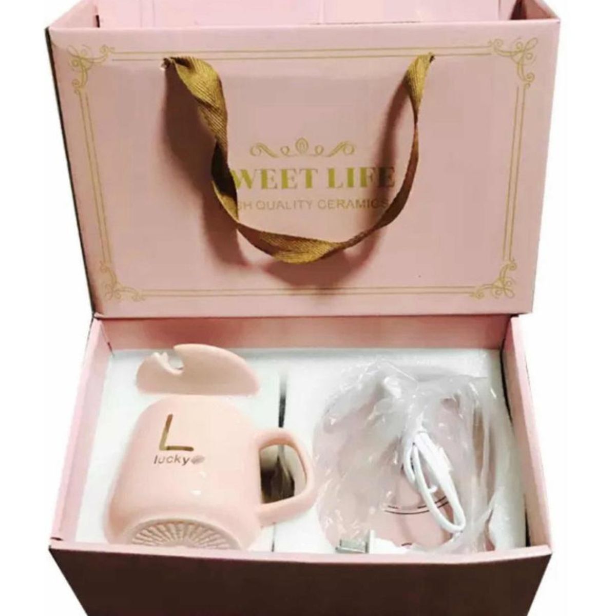 GENERICO - Taza Calentador Electrico Taza De Café Set De Taza Té Tazon Rosa