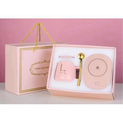 Imagen 2 del producto Taza Calentador Electrico Taza De Café Set De Taza Té Tazon Rosa