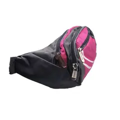 GENERICO - Banano Canguro Deportivo grande 4 bolsillo en negro, rosa y azul