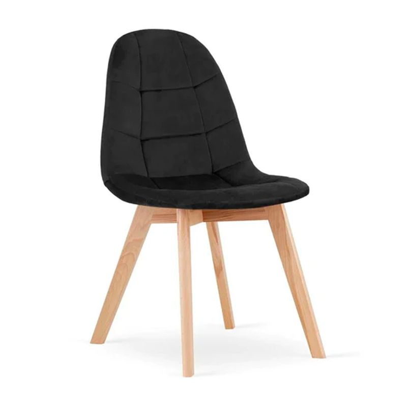 GENERICO - Silla velvet Estilo Capitone NEGRO