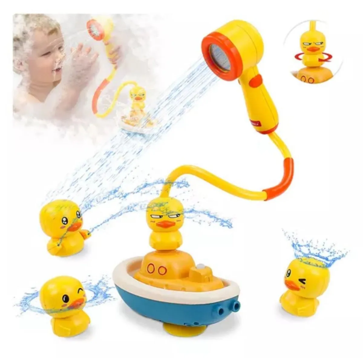 GENERICO - Bañera Eléctrica Con Rociador De Agua Para Bebés Patitos