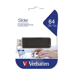 VERBATIM - Pendrive 64Gb Slider Usb Negro