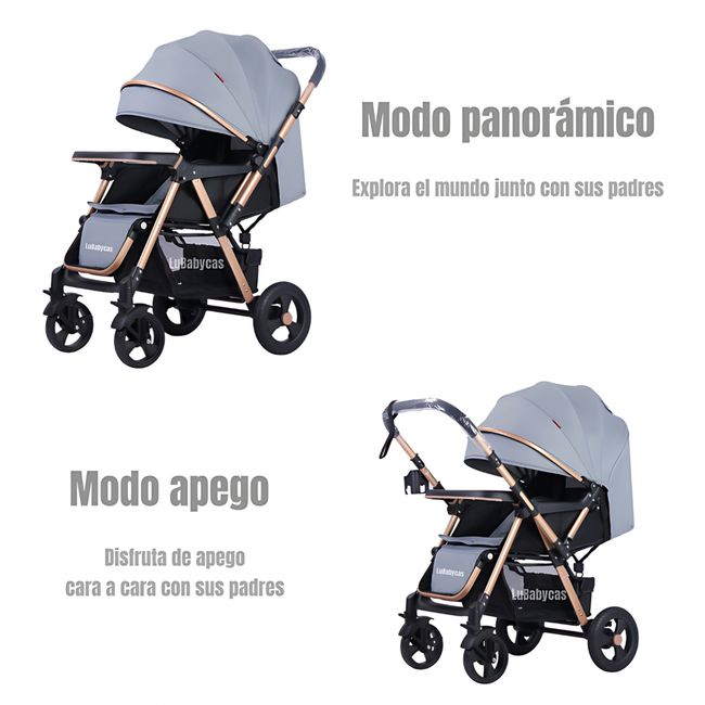 LUBABYCAS - Coche de Paseo Reversible Rubik Rosado LuBabycas