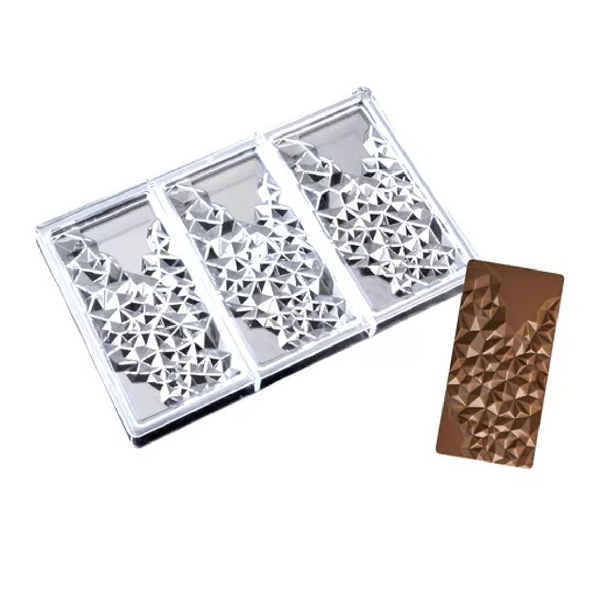 GENERICO - Molde De Chocolate Molde Policarbonato Barra Cristal 3 Cav