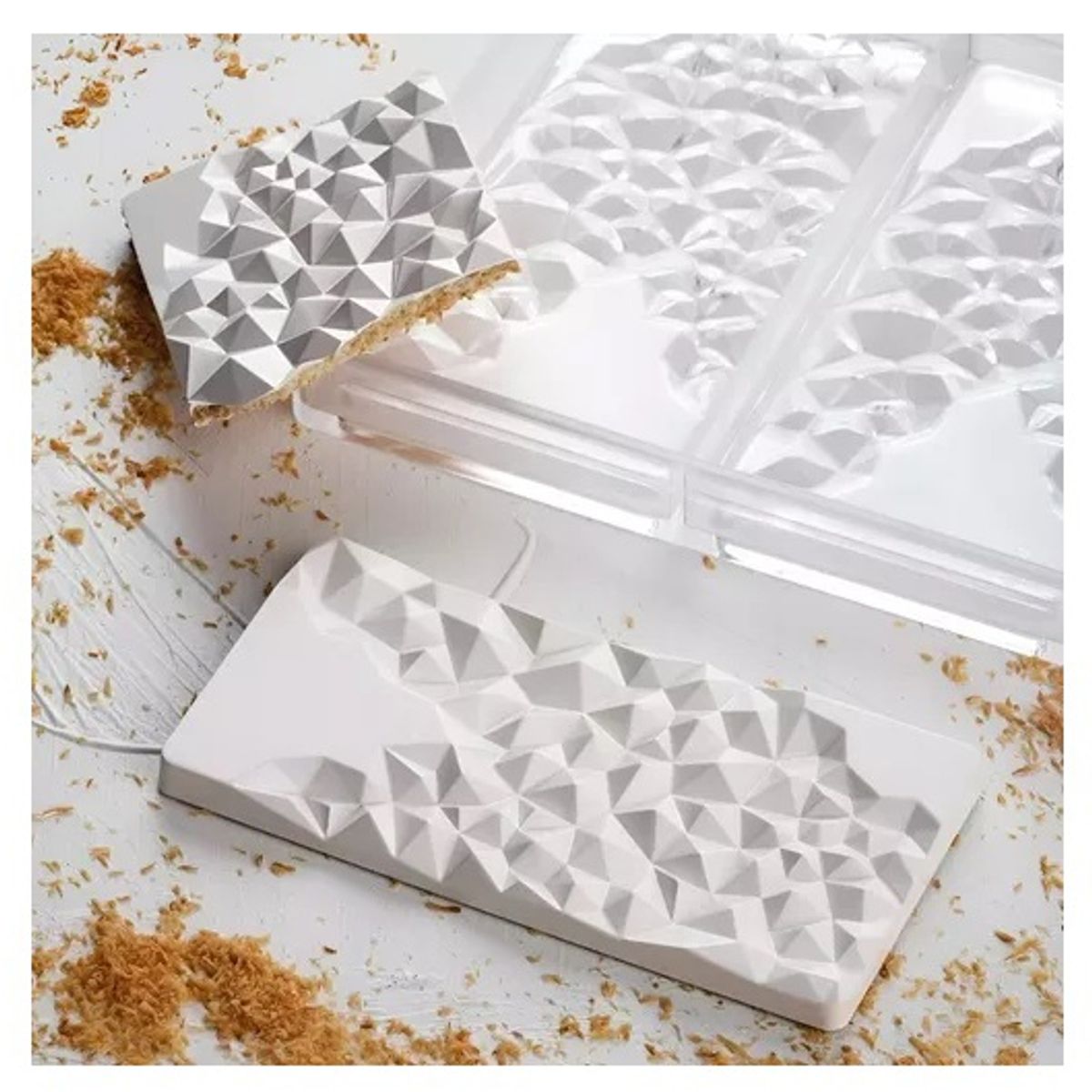 GENERICO - Molde De Chocolate Molde Policarbonato Barra Cristal 3 Cav