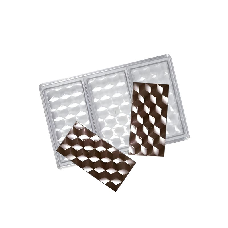 GENERICO - Set 2 Molde Policarbonato Molde De Chocolate Barra diamante 3D