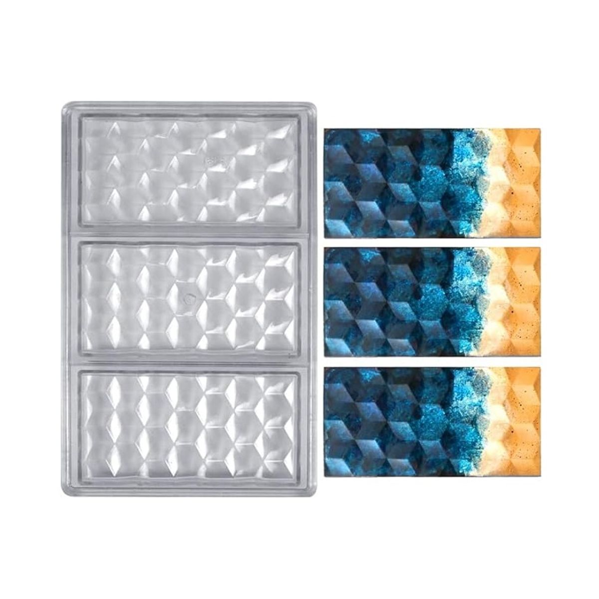 GENERICO - Molde De Chocolate Molde Policarbonato Barra diamante 3D