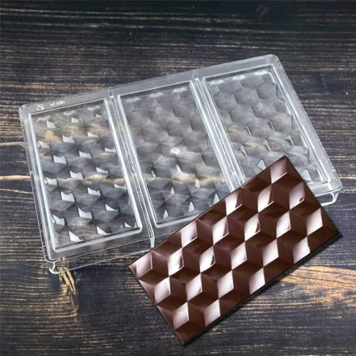 GENERICO - Molde De Chocolate Molde Policarbonato Barra diamante 3D