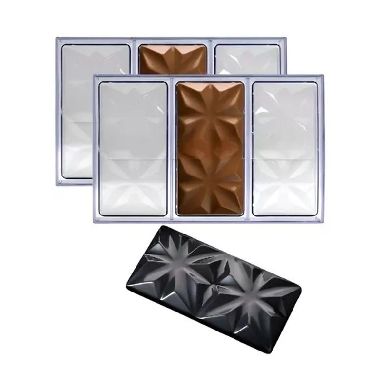 GENERICO - Pack X4 Molde Chocolate Policarbonato Molde Chocolate Rombos