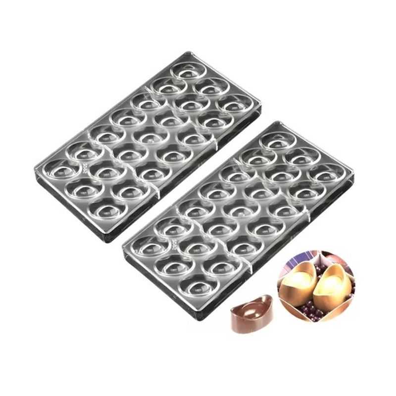 GENERICO - Set X2 Moldes Chocolate Policarbonato Chocolate Ovalado 21cv