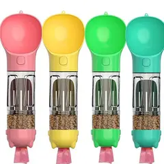 MUNDITEL - Dispensador Para Mascotas 4 EN 1 Amarillo