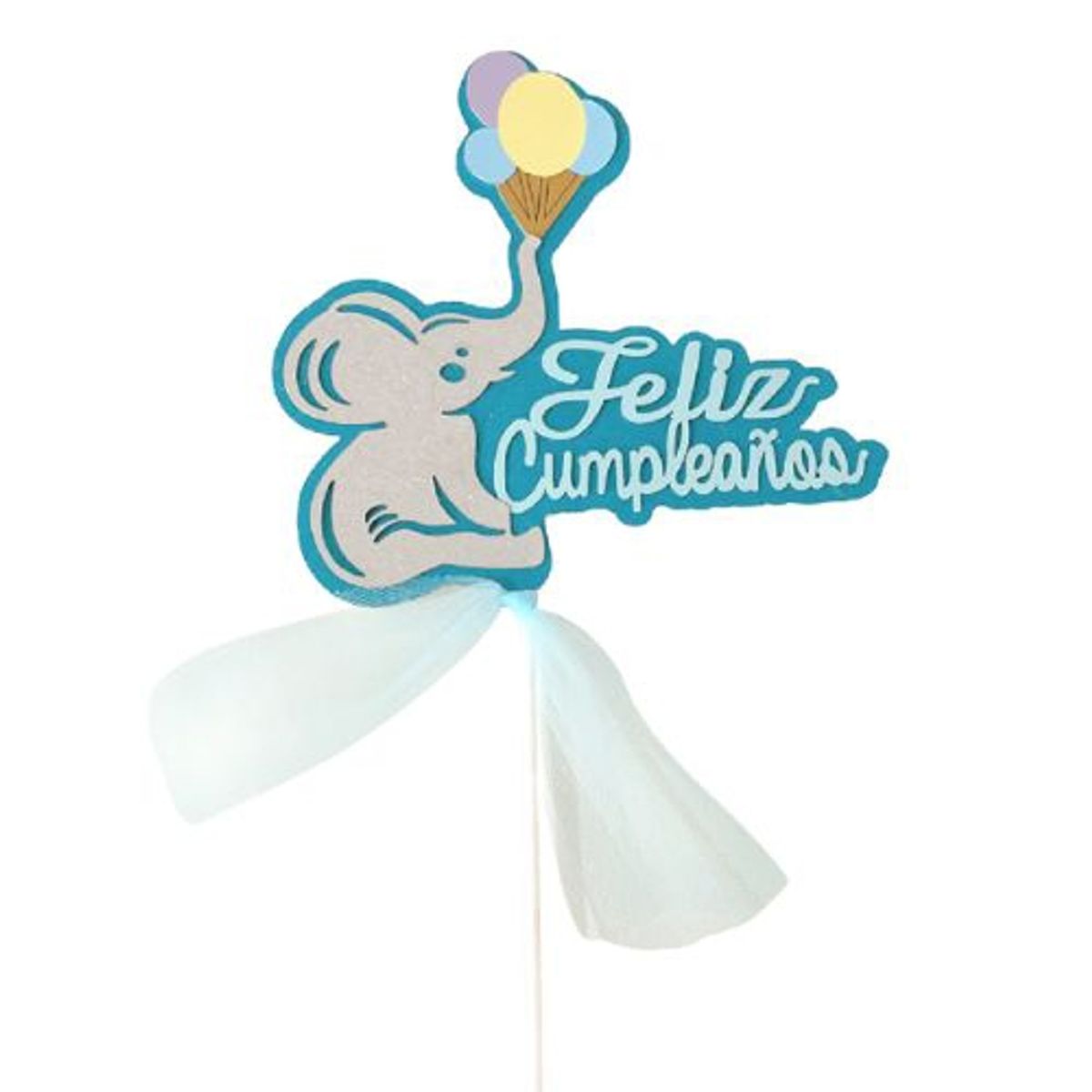 GENERICO - Toppers Para Tortas Feliz Cumpleaños Color Celeste