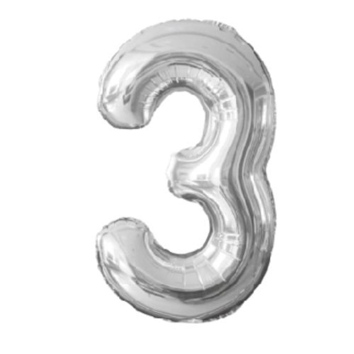 GENERICO - Globos Diseño Numero 3 Color Plateado