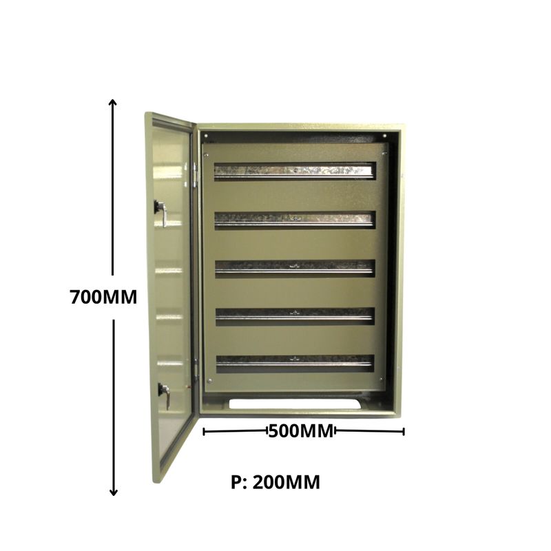 GENERICO - Gabinete Tablero Metalico 700x500x200mm 1 Puerta + Chasis IP65 110md.