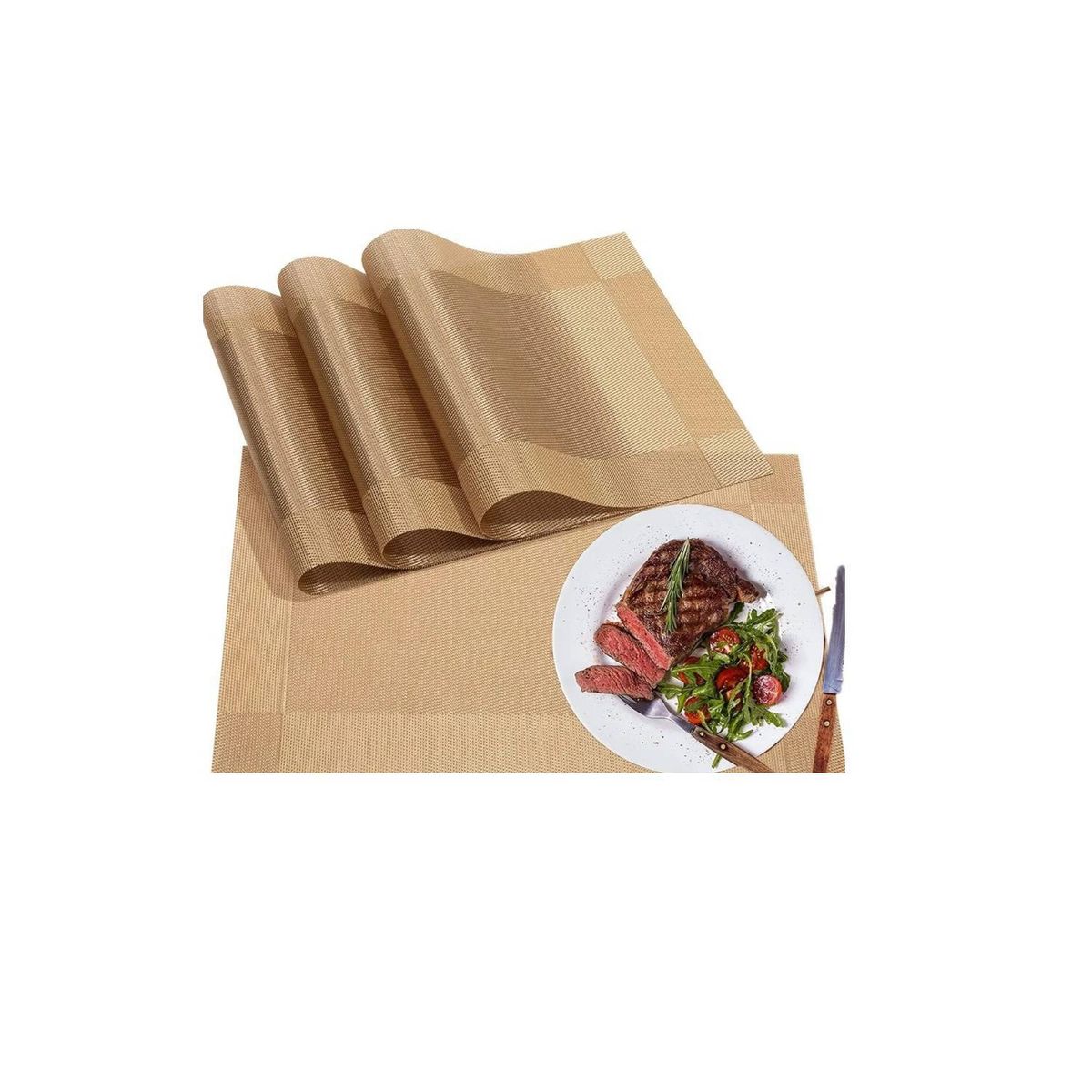 GENERICO - Set 4 Individuales Rectangular Para Mesa