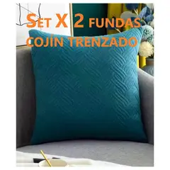COMPRAPO - Set X 2 Fundas para Cojín Plush Color Turquesa 45x45 Cm.