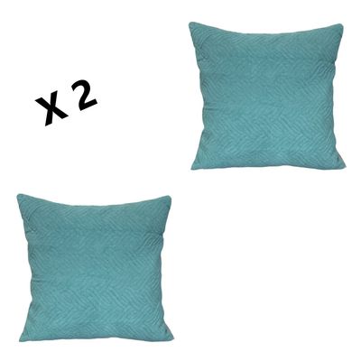 Imagen 2 del producto Set X 2 Fundas para Cojín Plush Color Turquesa 45x45 Cm.