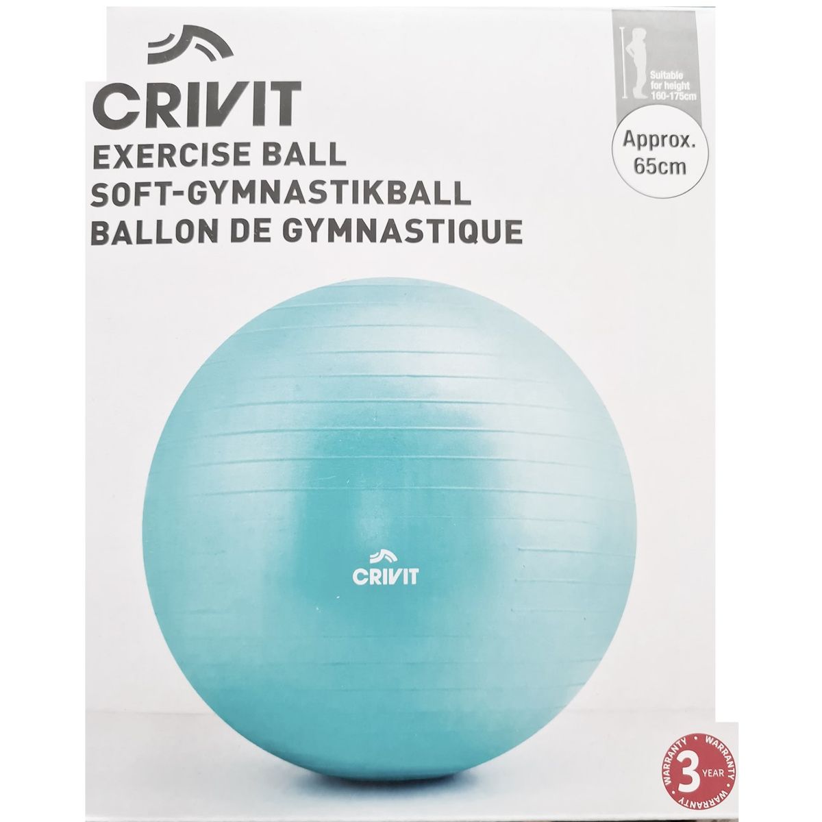 TRIDEER - Pelota para Pilates y Yoga con inflador 65cm calypso
